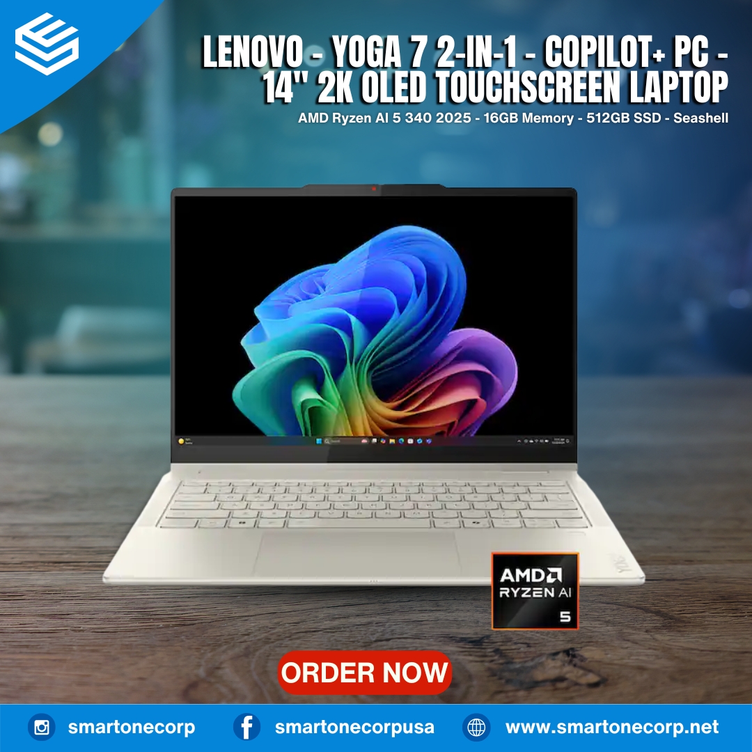 Lenovo - Yoga 7 2-in-1 - Copilot+ PC - 14 2K OLED Touchscreen Laptop